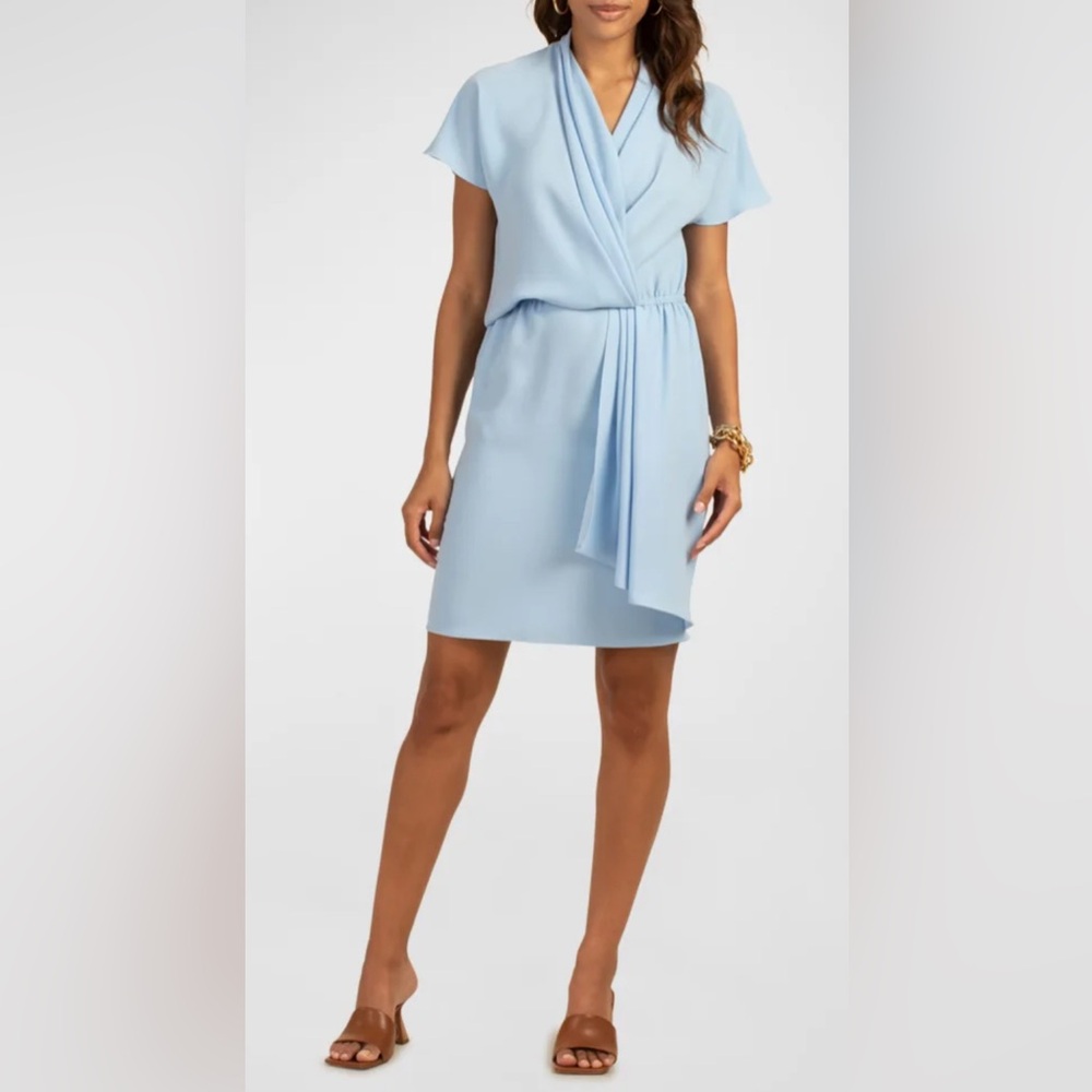 Trina Turk Soft Blue Pleated Dress Size Large